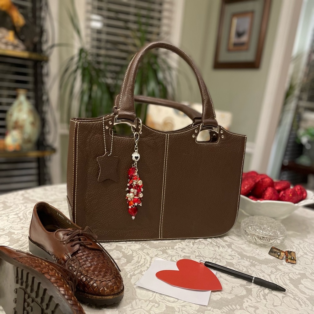 Chic Brown Leather Satchel